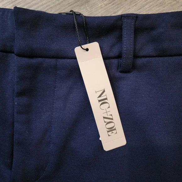 NWT Nic+Zoe Wonderstretch‎ Straight Leg Pant Dark Indigo Navy Size 6 Career $128 - Picture 5 of 15